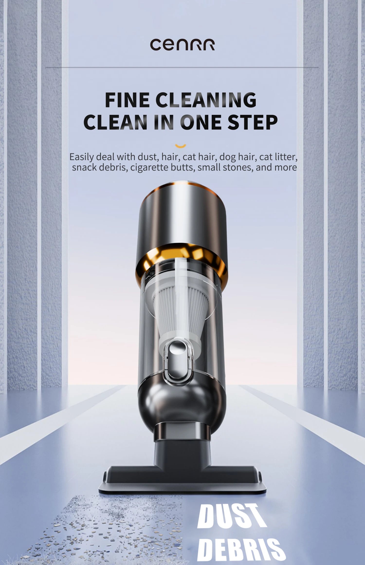 CENRR Cordless Car Vacuum Cleaner – 998000Pa High Suction