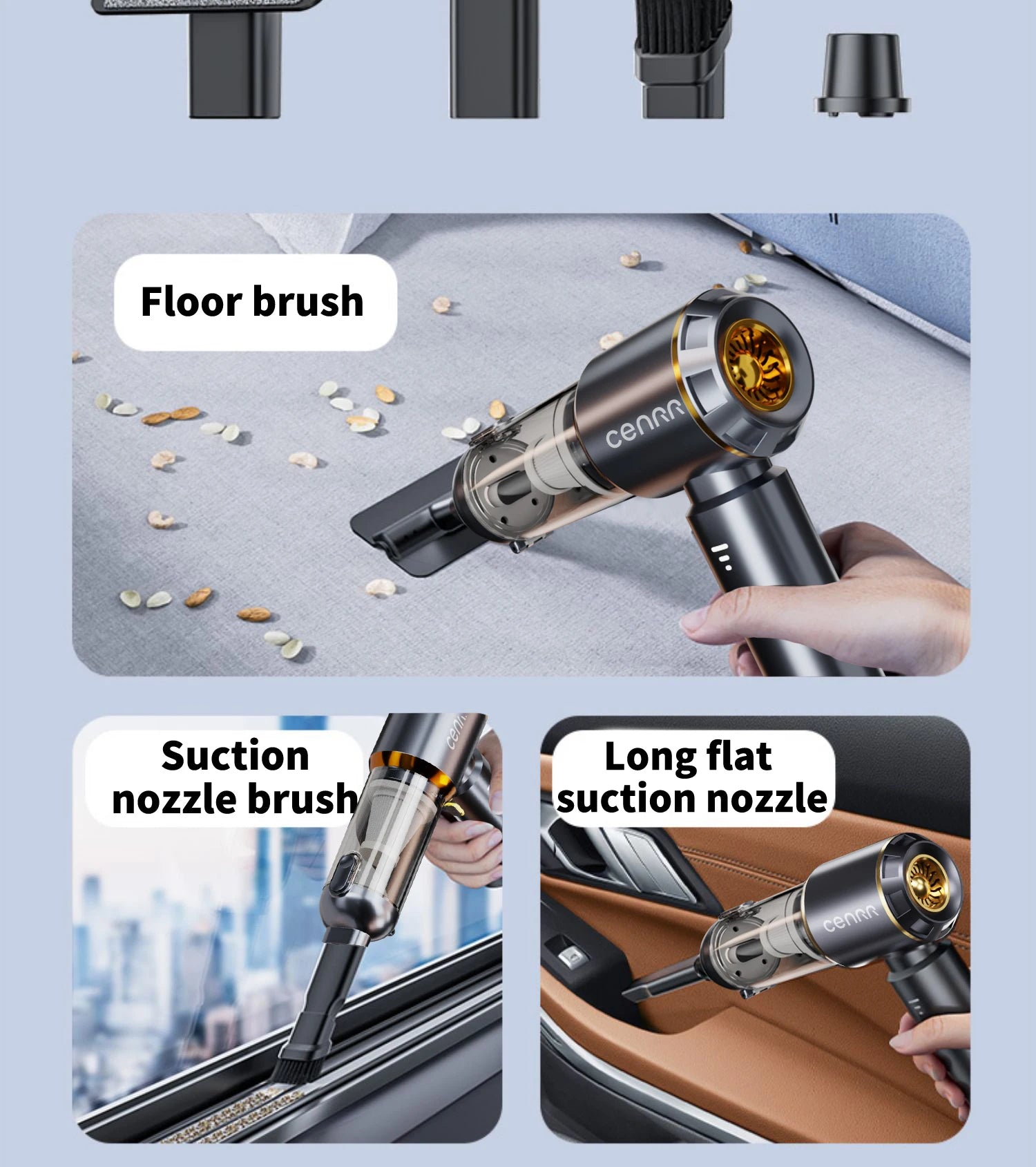 CENRR Cordless Car Vacuum Cleaner – 998000Pa High Suction