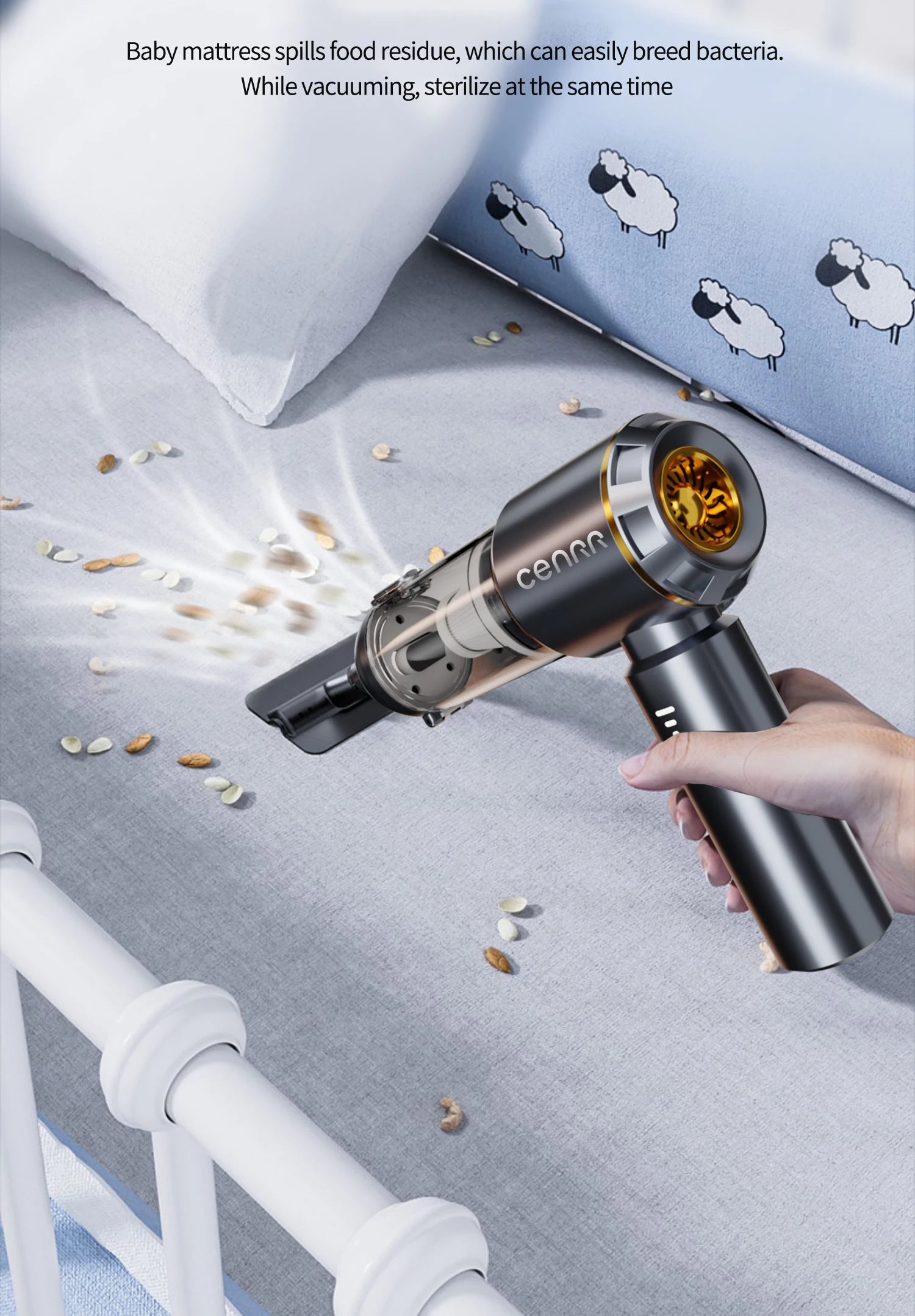 CENRR Cordless Car Vacuum Cleaner – 998000Pa High Suction