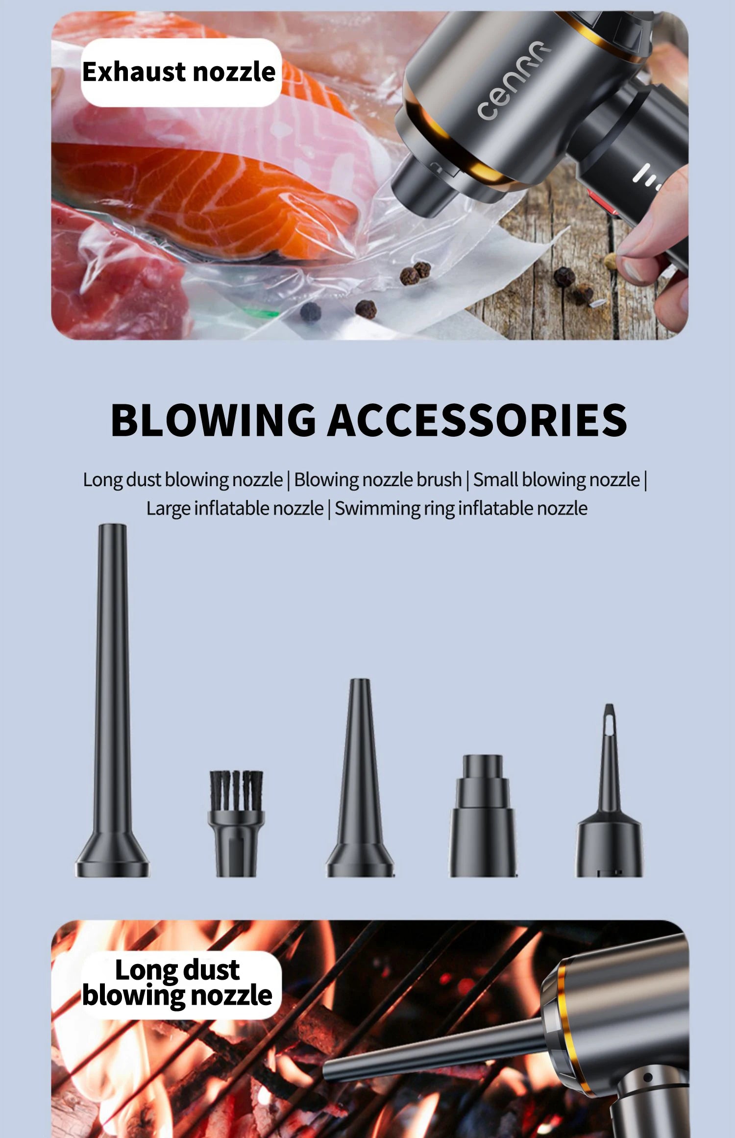 CENRR Cordless Car Vacuum Cleaner – 998000Pa High Suction